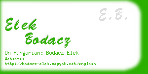 elek bodacz business card